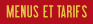 menus et tarifs